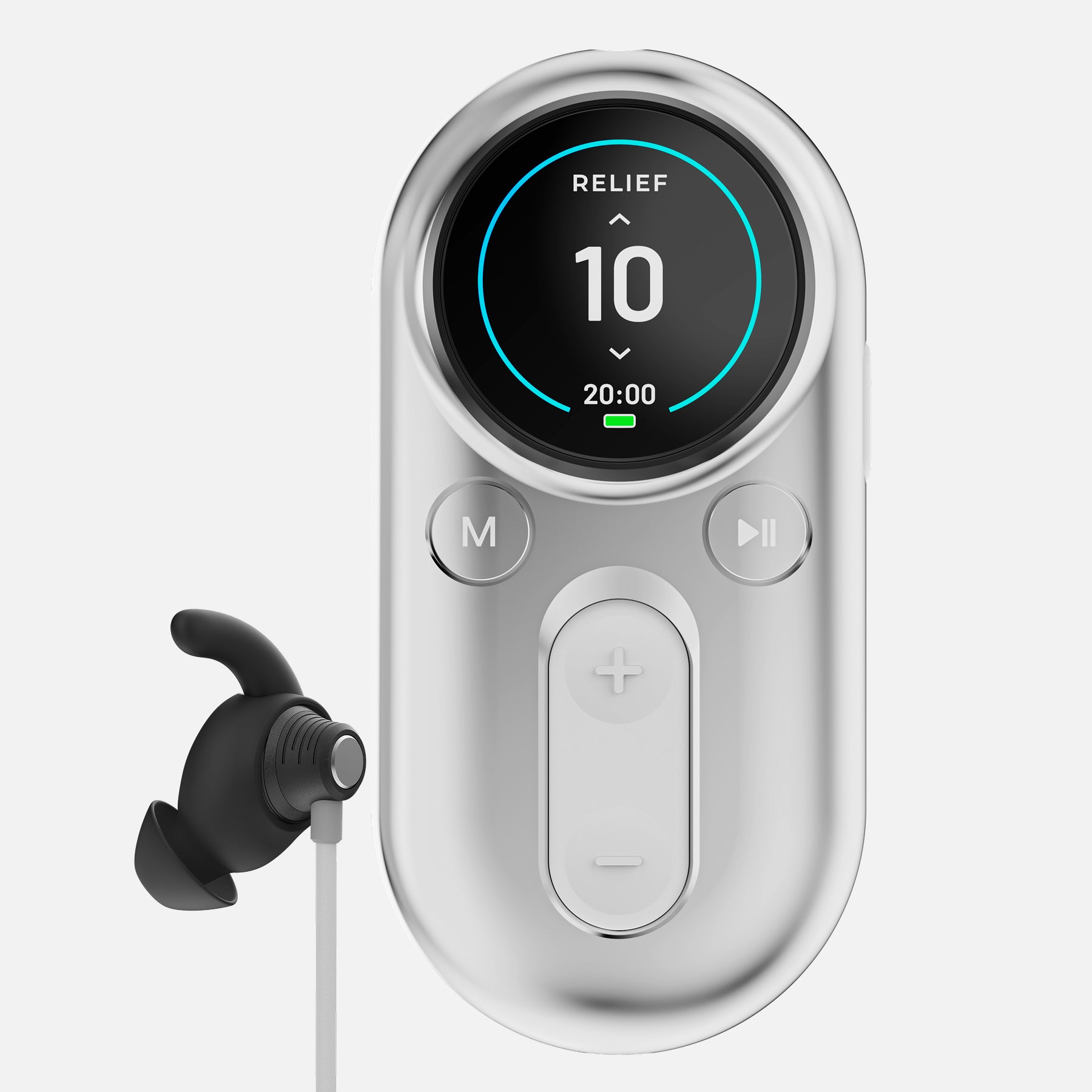 ZenoWell Luna(White) non-invasive vagus nerve stimulation device with handheld controller and earpiece